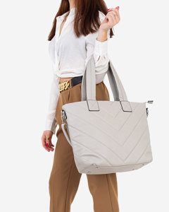 Light gray women's handbag with quilting - Accessories