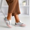Light gray women's sports shoes with a 'a'la' snakeskin insert - Footwear