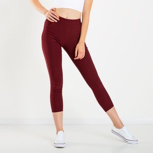 Maroon women's treggings with pockets - Clothing