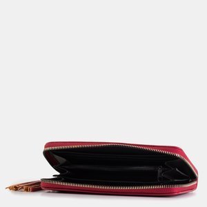 Maroon women's wallet with tassels - Accessories