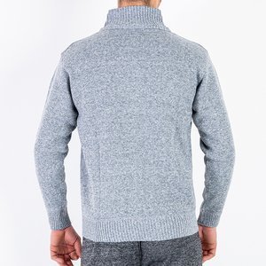 Men's Gray Padded Cardigan - Clothing