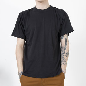 Men's black cotton t-shirt - Clothing