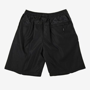 Men's black shorts with gray stripes - Clothing