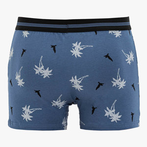 Men's blue boxer shorts with print - Underwear