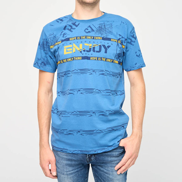 Men's blue t-shirt with the words ENJOY- Clothing