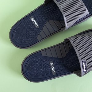 Men's gray flip-flops with navy blue element Smorts - Footwear