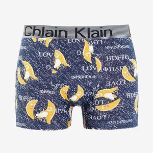 Men's navy blue boxer shorts with bananas - Underwear