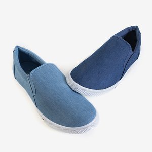 Men's navy blue denim sneakers slip on Orian - shoes