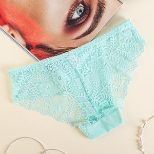 Mint panties with lace for women - Underwear