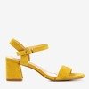 Mustard women&#39;s sandals with a shiny Mira finish - Footwear 1