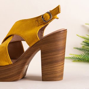 Mustard women's high stiletto sandals Inga - Footwear