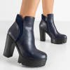 Navy blue boots on a higher post Amelida - Footwear