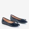 Navy blue patent ballerinas with Marco bow - Footwear
