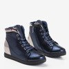 Navy blue sneakers with silver Baksteri inserts - Footwear