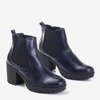 Navy blue women's high-heeled boots Vireek - Footwear