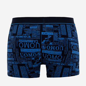 Navy patterned men's boxer shorts - Underwear
