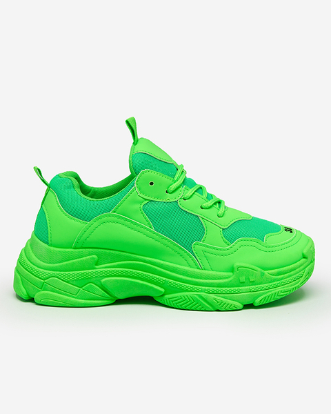 Neon green women's sports sneakers Ully- Footwear