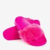 Neon pink slippers with fur Millie - Footwear