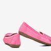 Neon pink women&#39;s loafers with zircons Cyliua - Footwear 1