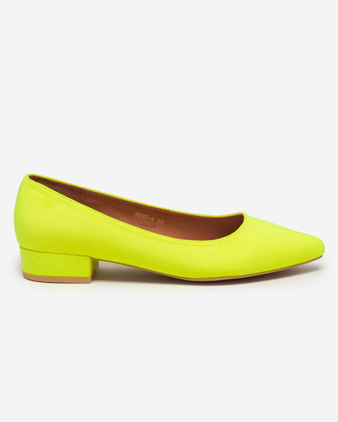 Neon yellow pumps with flat heels Czinni- Footwear