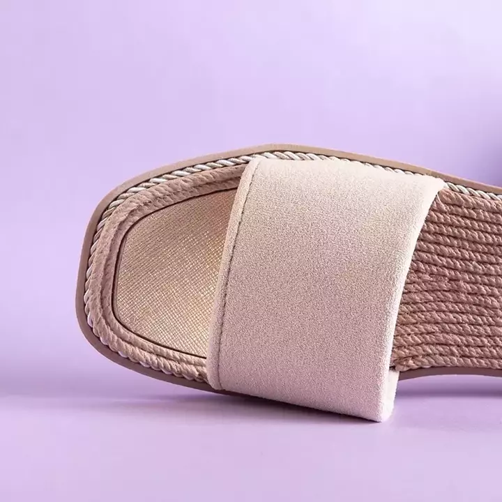 OUTLET Beige Vicoria women's flip-flops - Footwear