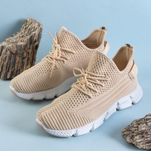 OUTLET Beige and white sports shoes for women Cishe - Footwear