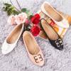 OUTLET Beige women's ballerinas with an ornament on the toe Rionach - Shoes