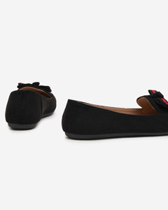 OUTLET Black women's ballerinas with a Tetina bow - Footwear