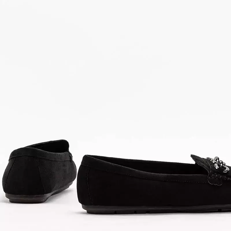 OUTLET Black women's eco-suede moccasins Terikala - Footwear