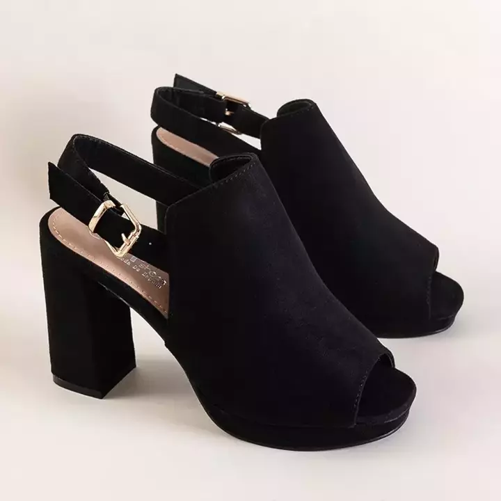 OUTLET Black women's high-heeled sandals Wefira - Footwear