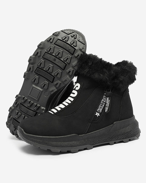 OUTLET Black women's insulated boots with fur Scherr- Footwear