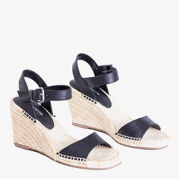 OUTLET Black women's sandals on a wedge Bieruma - Shoes