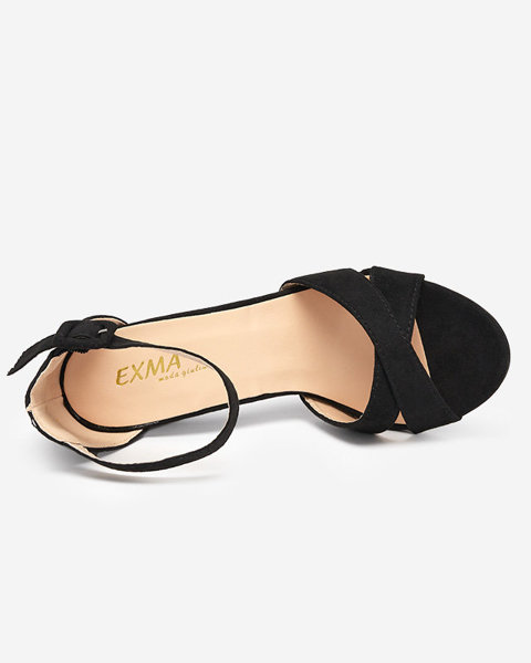 OUTLET Black women's sandals on the Lexyra post - Footwear