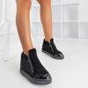 OUTLET Black women's sneakers on a hidden wedge Haveria - Footwear