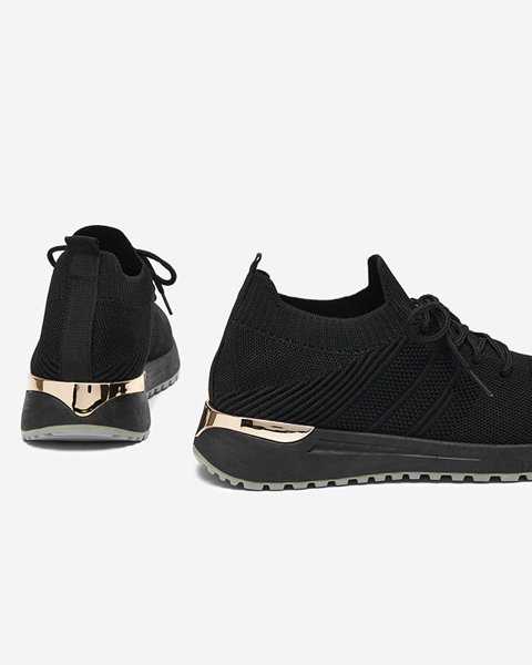 OUTLET Black woven sports shoes for women Ferroni - Footwear