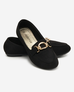 OUTLET Eco-suede moccasins in black Brussi - Footwear