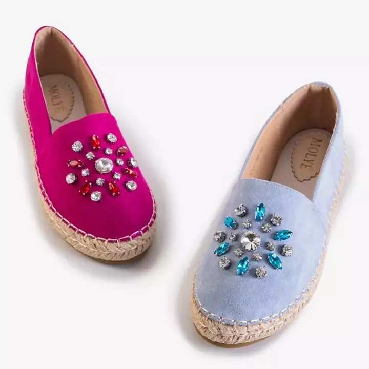 OUTLET Fuchsia women's espadrilles with embellishments Lucila - Footwear
