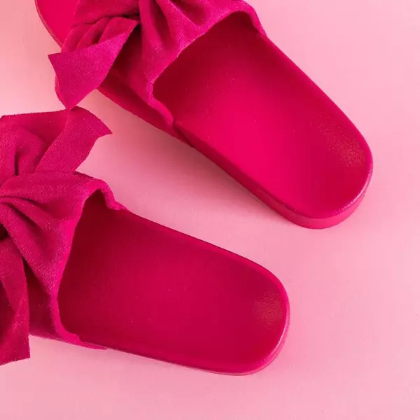 OUTLET Fuchsia women's platform sandals with a Doloris bow - Footwear