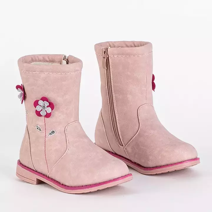 OUTLET Girls' pink boots with decorative upper Amini- Footwear