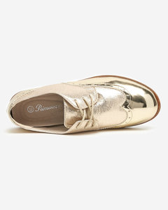 OUTLET Gold women's shoes with brocade silver Retinisa inserts - Footwear