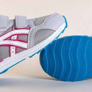 OUTLET Gray children's sports shoes with pink inserts Maraja - Shoes