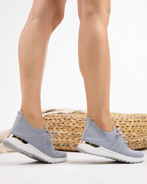 OUTLET Gray woven sports shoes for women Ferroni - Footwear