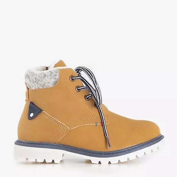 OUTLET Light brown boys' warm Tiptop boots - Shoes