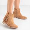 OUTLET Light brown women's ankle boots with an indoor wedge Drezden - Shoes