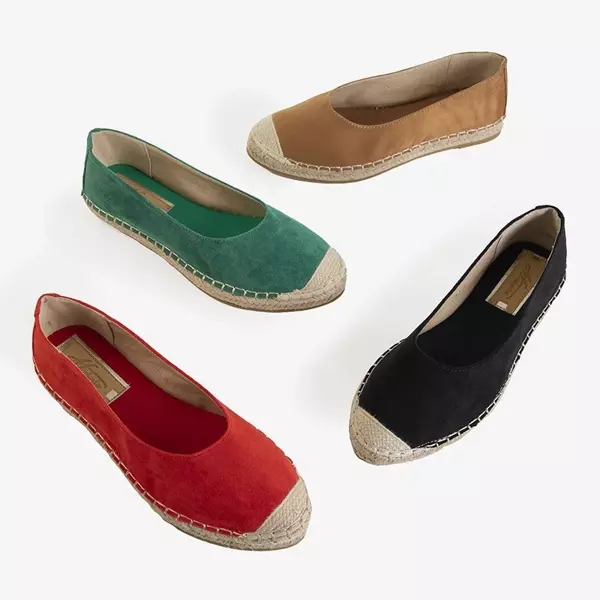 OUTLET Light brown women's eco-suede espadrilles Silina - Shoes