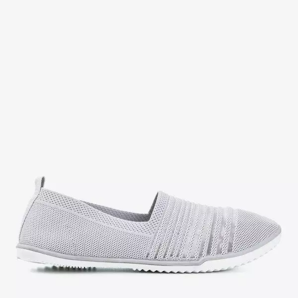 OUTLET Light gray slip - on sneakers with stripes Yeqa - Footwear