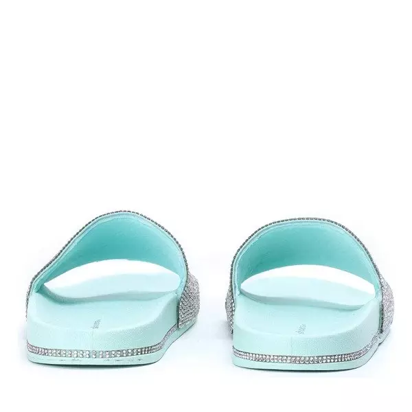OUTLET Mint slippers with cubic zirconia Clara - Footwear