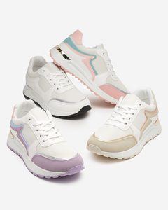OUTLET Pastel women's white sports shoes by Delani - Footwear