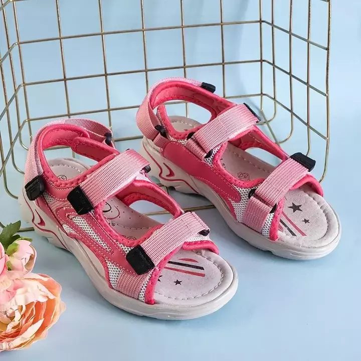 OUTLET Pink children's sandals with Velcro Bloccia - Footwear