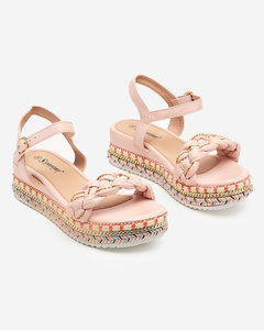 OUTLET Pink women's flat sandals Rella - Footwear